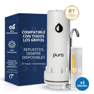 Pack Filtro Purificador Sobre Mesada Anti Cloro + 1 repuesto